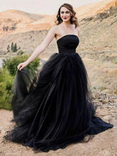 Straight Tulle Ball Gown Sweep Train Wedding Dresses